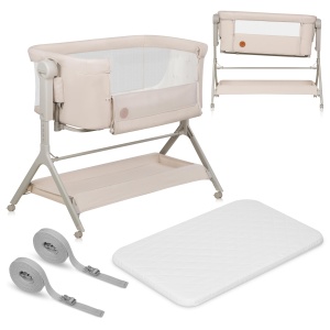 Patut pentru copii Lionelo Leonie Plus 3 in 1, 9 kg, cu roti si saltea inovativa