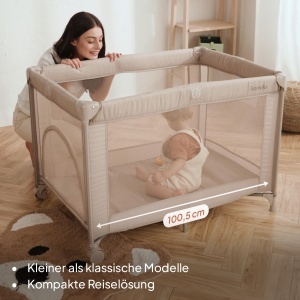 Patut pliabil Lionelo Amelie, 100,5 x 70,5 x 69 cm, 7 kg, cu saltea - Img 3