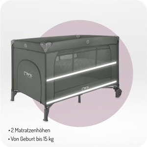 Patut pliabil pentru copii BELOVE Plus 2-in-1, 2 niveluri, cu saltea si accesorii - Img 5