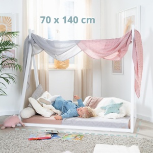 Patut Tipibett Roba 70 x 140 cm - Pat Montessori din Lemn FSC - Alb - Img 6