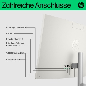 PC All-in-One HP 23,8 FHD, Intel Core i5, 16GB RAM, 512GB SSD, Alb - Img 6