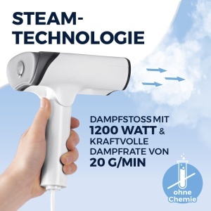 Perie cu aburi CLEANmaxx 2in1, 1200W, 130ml, pliabila - Img 4