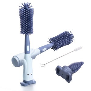 Perie pentru Sticle Alyvisun 3-in-1 din Silicon, Rezistenta si Igienica