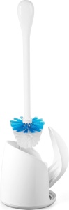 Perie WC OXO Good Grips cu suport, deschidere automata, borste rezistente