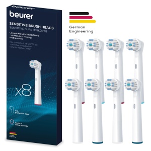 Perii Beurer TB 30/50 pentru periute de dinti electrice, capete de perie compatibile Oral-B, sensibile, 8 bucati, perii de schimb albe - Img 6
