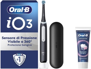 Periuta de dinti electrica Oral-B iO 3, neagra, cu senzor de presiune si 3 moduri de curatare