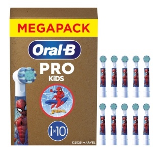Periuta de dinti electrica pentru copii Oral-B Pro Kids 3 Spiderman, 10 bucati, alba