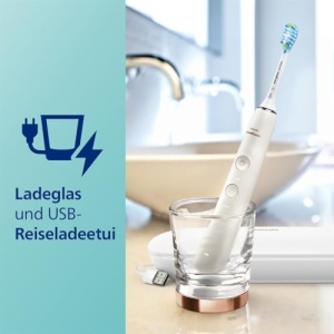 Periuta de dinti electrica Philips Sonicare DiamondClean 9000, periuta de dinti sonica cu aplicatie, senzor de presiune, 4 moduri de periaj, 3 niveluri de intensitate, sticla de incarcare si husa de calatorie USB, aur roz, model HX9911/94 - Img 11
