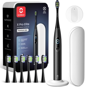 Periuta electrica Oclean X Series Pro Elite, 7 capete, neagra, cu incarcare wireless