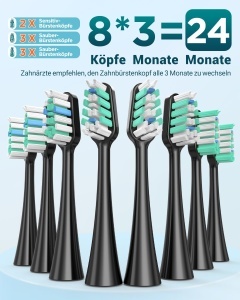 Periuta electrica pentru adulti si copii YTEATH PRO, 8 capete, 90 zile autonomie - Img 3