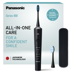 Periuta sonica Panasonic EW-DC75, Dual Sonic, neagra, 5 programe de curatare
