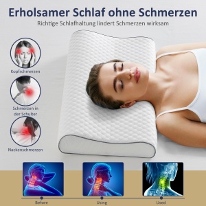 Perna BedStory Memory Foam 60x36x1210 cm Ergonomica Ajustabila pentru Durere de Gat - Img 7