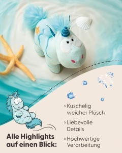Perna de plus NICI Einhorn Aquario 43x25 cm design unicorn moale si colorat - Img 4
