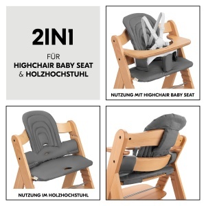 Perna pentru scaun inalt hauck, gri inchis, OEKO-TEX STANDARD 100, moale si usor de intretinut - Img 3
