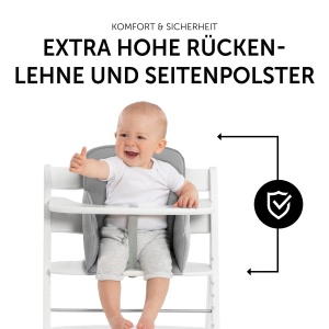 Perna reductoare scaun hauck Alpha Cosy Compatibila cu scaun inalt din lemn Alpha Beta si Arketa pentru bebelusi 6-36 luni perna scaun inalt cu spatar - Img 4