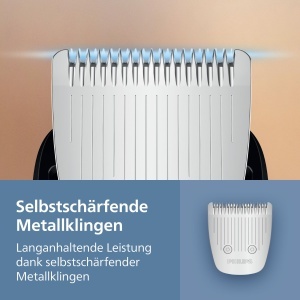 Philips Aparat de tuns barba seria 5000 - Lame metalice cu ascutire automata, 40 de setari de lungime, tehnologie BeardSense, colector de par, 100% rezistent la apa, husa de calatorie, model BT5765/15 - Img 6