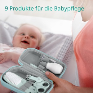 Philips Avent Baby Care Kit - Set de pornire cu 9 accesorii: taietor de unghii, foarfeca, 3 pile de unghii, pieptene, perie de par, aspirator nazal si periuta de dinti pentru degete (model SCH401/00) - Img 6