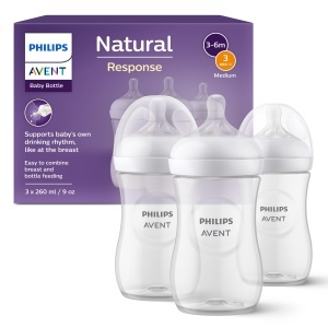 Philips Avent Natural Response 260ml Biberon pentru bebelusi cu tetina cu debit mediu debit 3 pachet de 3 SCY90303 - Img 1