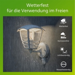 Philips Creek Aplica de Exterior Alba IP44 Aluminiu cu Senzor de Miscare - Img 3