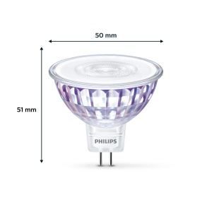 Philips LED Classic GU5.3 Lampa Warm Glow (35 W), spot LED reflector reglabil cu lumina alba calda, lampa LED cu economie de energie cu durata lunga de viata - Img 2