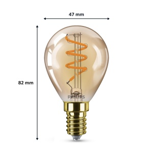Philips LEDclassic E14 Bulb Gold, inlocuieste 25W, alb cald (2200 Kelvin), lampa de decolement, reglabila - Img 3