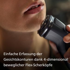 Philips Shaver Series 3000X - Aparat de ras electric umed si uscat pentru barbati in negru, cu tehnologie SkinProtect, aparat de tuns barba pliabil (model X3001/00) - Img 5