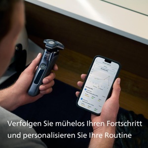 Philips Shaver Series 7000 - Aparat de ras electric pentru barbati cu aparat de tuns pliabil, statie de curatare, statie de incarcare si geanta de calatorie (model S7886/55) - Img 6