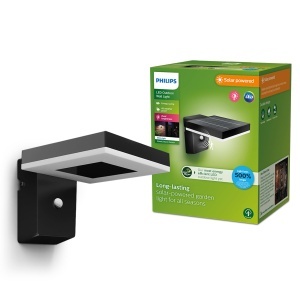 Philips Solar Wandleuchte 13W Negru Senzor Miscare si Lumina LED Exterior