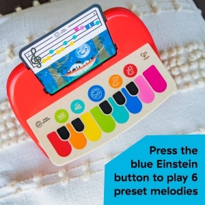 Pian pentru copii Baby Einstein Hape Cal cu 6 melodii si 3 carti muzicale, din lemn, multicolor - Img 7