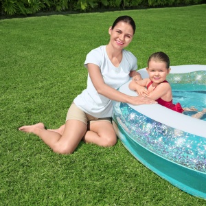 Piscina gonflabila Bestway Sparkle Shell 150x127x43 cm design cu glitter - Img 7