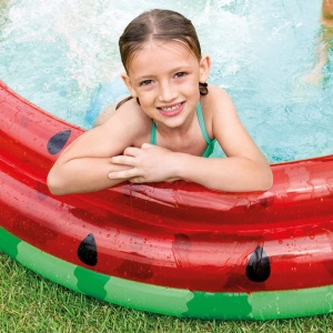 Piscina Gonflabila cu Model Pepene Verde, 168cm, 3 Ringi, Capacitate 581L - Img 3