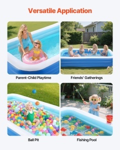 Piscina gonflabila VEVOR 3000x1702x508 mm 1514 litri pentru familie cu kit de reparatii - Img 6