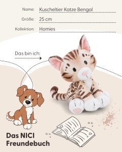 Pisica de Plus NICI Bengal 25cm - moale, culoare maro, cadou ideal pentru copii si adulti - Img 5