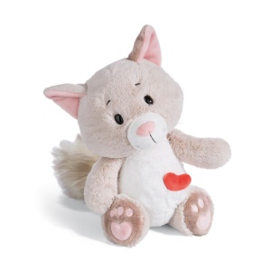 Pisica de Plus NICI Love, 25 cm, bej, cu inima detasabila - Img 1