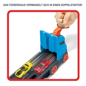 Pista de curse Hot Wheels 2-in-1 cu transportor, 180 cm, include 3 masini, pentru copii 4-8 ani - Img 7