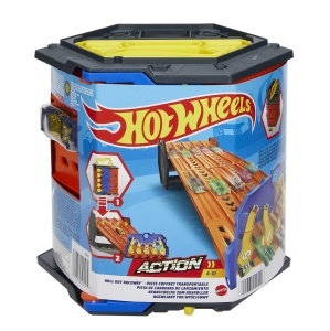 Pista de Curse Hot Wheels HGK41 - 5 piste, capacitate 80 masini, cu maner de transport