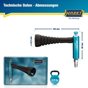 Pistol de aer HAZET 9040T-1, 6-16 bar, cu duza de amestec, ergonomic - Img 6