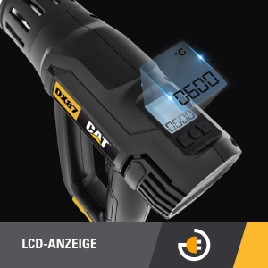 Pistol de caldura CAT DX87, 2000W, temperatura 50-600C, 5 duze incluse - Img 2