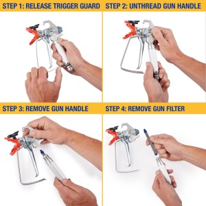 Pistol de pulverizare fara aer Graco 243012 SG3 cu filtru, duza si suport pentru duza - pentru Magnum A20, A30, A45, A60, A80, A100, ProS19, ProS21 - Img 8