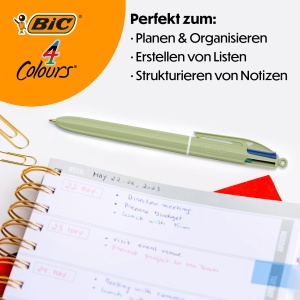 Pix BIC 4 Colours Mineral, set 5 culori, 1.0 mm, refillabil - Img 3