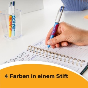 Pix BIC 4 Colours Velours, 4 culori, set 12 bucati, design dschungel - Img 3