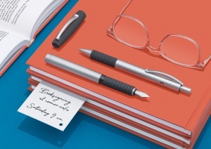 Pix Faber-Castell Essentio Metalic Matt, Mine B, Culoare Argintie - Img 3