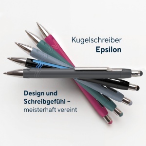 Pix Schneider Epsilon, negru-cyan, design ergonomic, mina extrabreata - Img 4