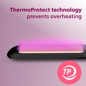Placa de indreptat parul Philips BHS37800, cu tehnologie ThermoProtect, 6 setari de temperatura, placi ceramice cu keratina - Img 4