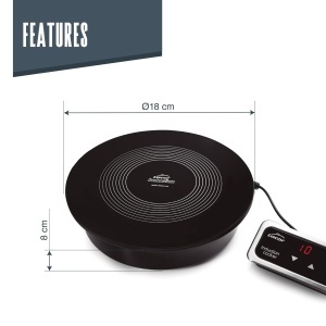 Placa de inductie Lacor 69139 pentru Chafing Dish, 700W, 18 cm, Negru - Img 2