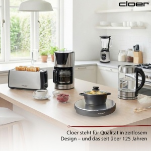 Placa de mentinere a caldurii Cloer 6718, 35 cm, inox, cablu detasabil - Img 7