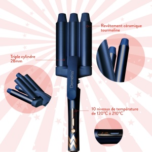 Placa de par Demeliss XCURLER 2 in 1 - Ceramic, 5 temperaturi, design ergonomic - Img 4