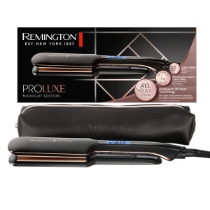 Placa de par Remington S9150B, tehnologie OPTIheat, placi ceramice extra-late, afisaj digital