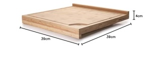 Placa de taiat duala Lacor 60492 din bambus, 39 x 38 cm, maro - Img 3