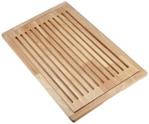 Placa de taiat pentru paine APS Rubber Wood, 60 x 40 cm, cu compartiment pentru firimituri